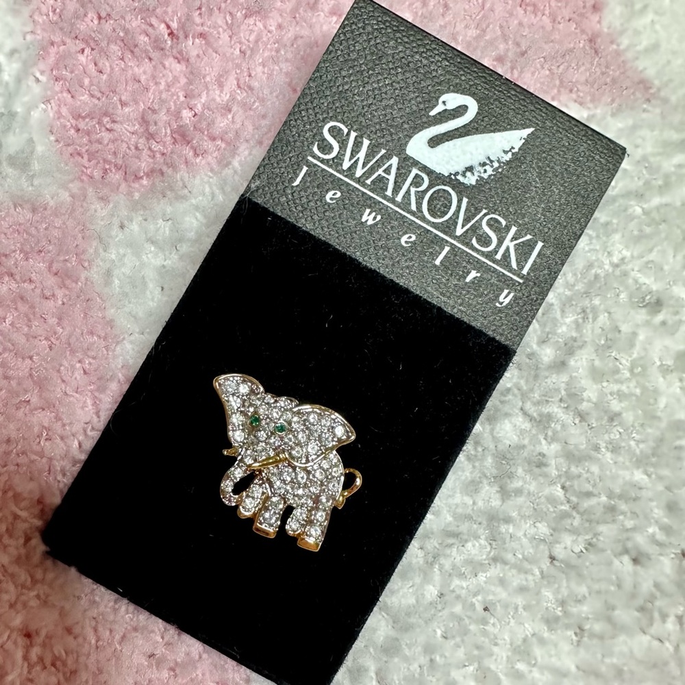 Swarovski Crystal Elephant Brooch